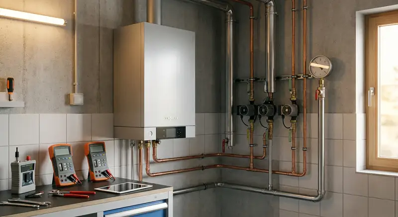 Boiler in een technische ruimte